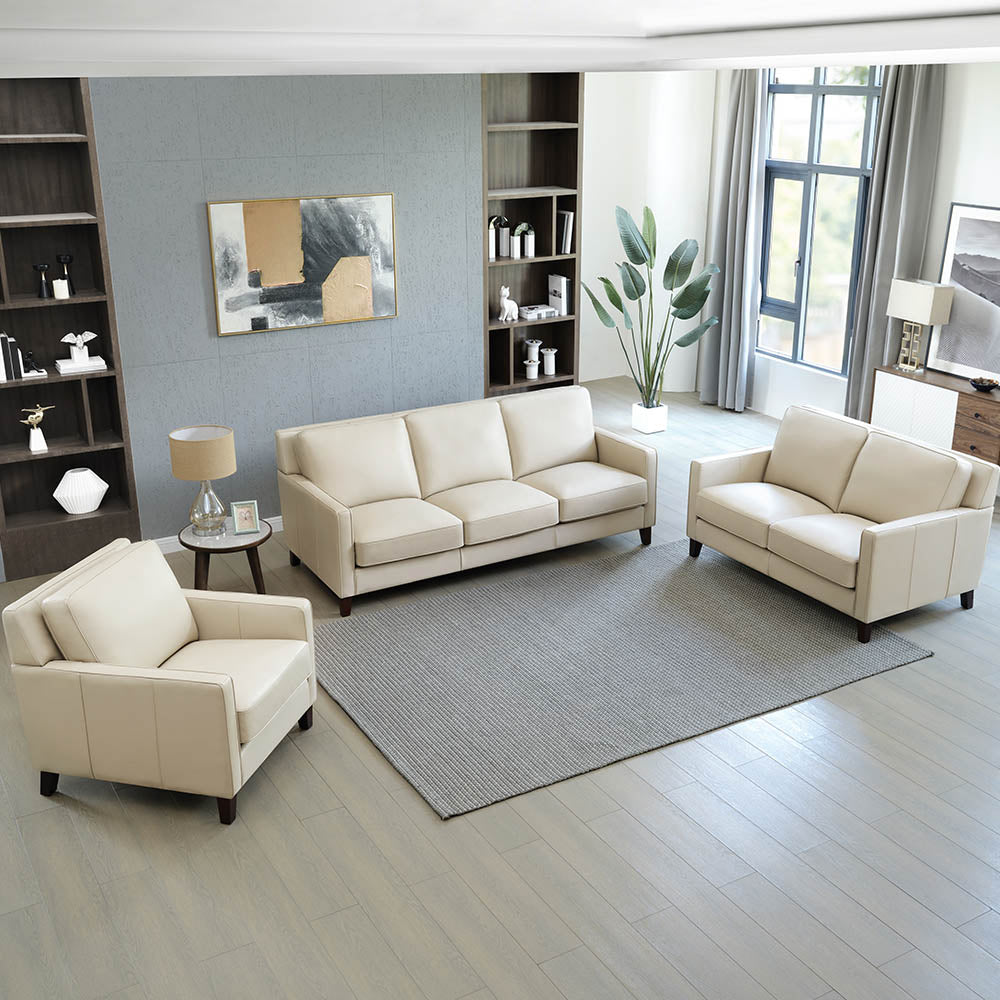 West Park Top Grain Leather Modern Sofa Collection