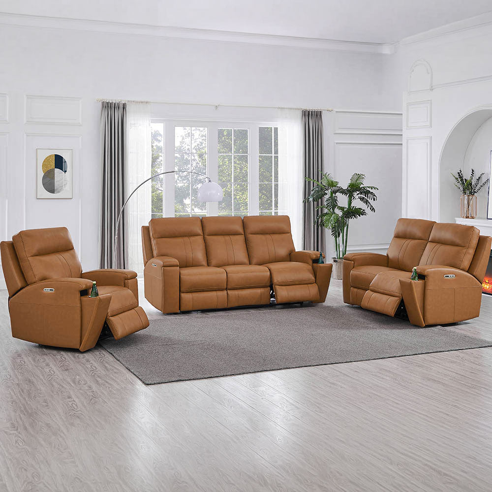 Frasier Top Grain Leather Power Zero Gravity Reclining Sofa with Headrest