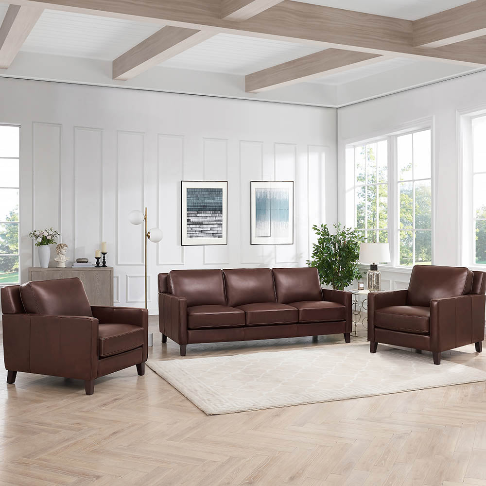 West Park Top Grain Leather Modern Sofa Collection