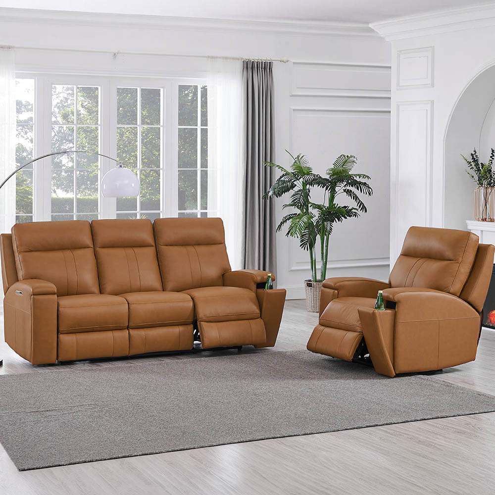 Frasier Top Grain Leather Power Zero Gravity Reclining Sofa with Headrest