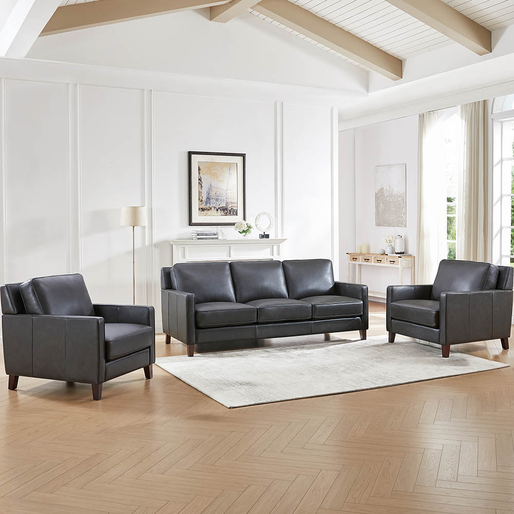 West Park Top Grain Leather Modern Sofa Collection
