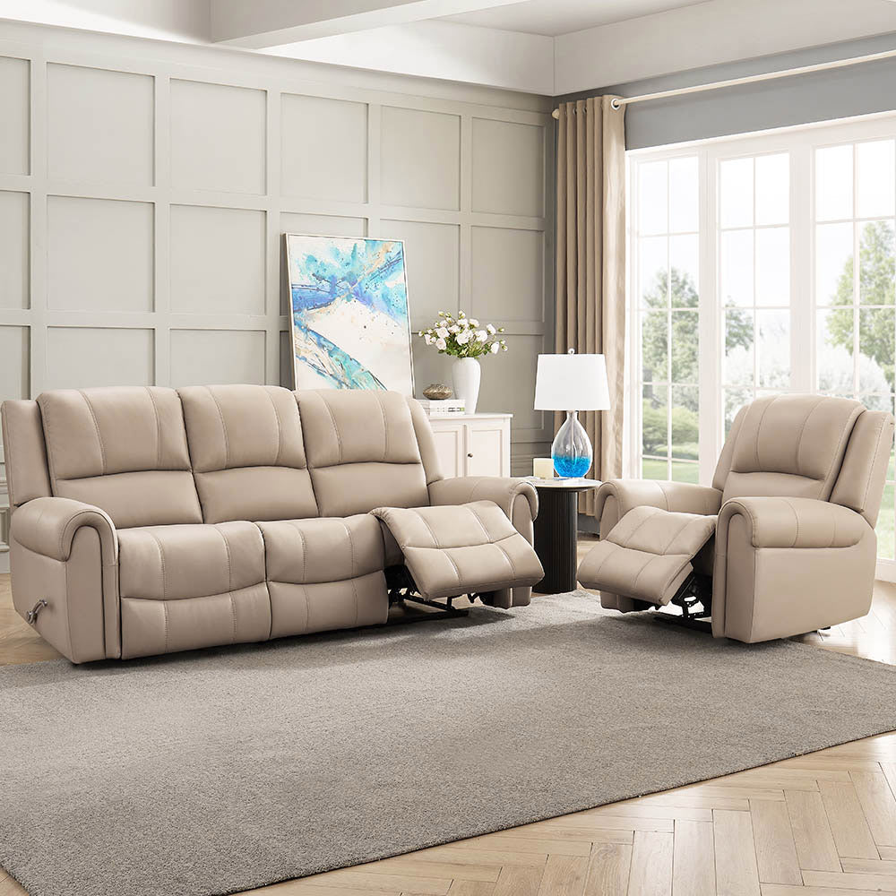 Santa Fe Top Grain Leather Manual Reclining Sofa Collection