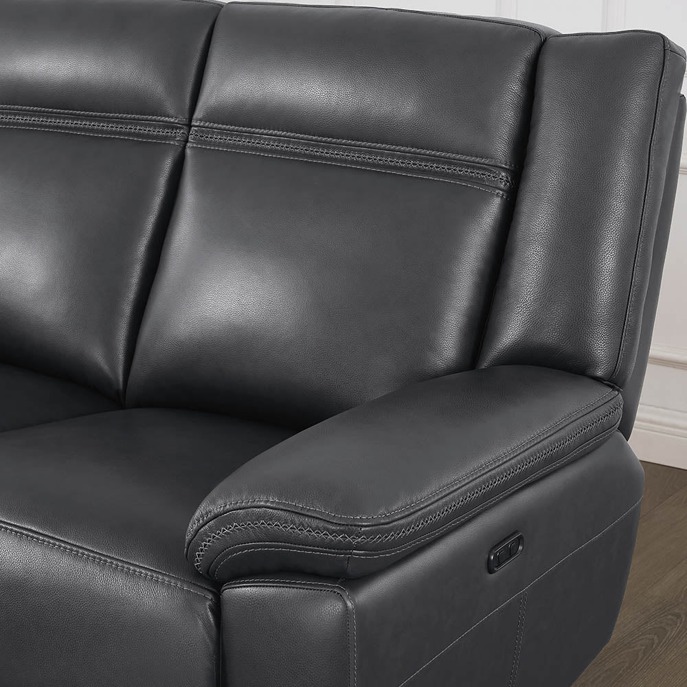 Perry Power Headrest Top Grain Leather Zero Gravity Power Reclining Sofa Collection