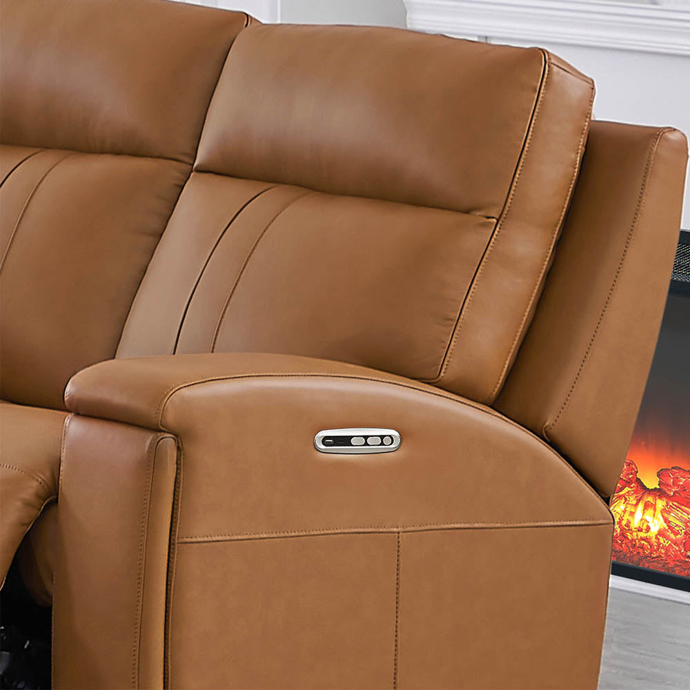 Frasier Top Grain Leather Power Zero Gravity Reclining Sofa with Headrest