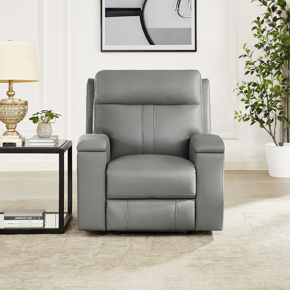 Frasier Top Grain Leather Power Zero Gravity Reclining Sofa with Headrest