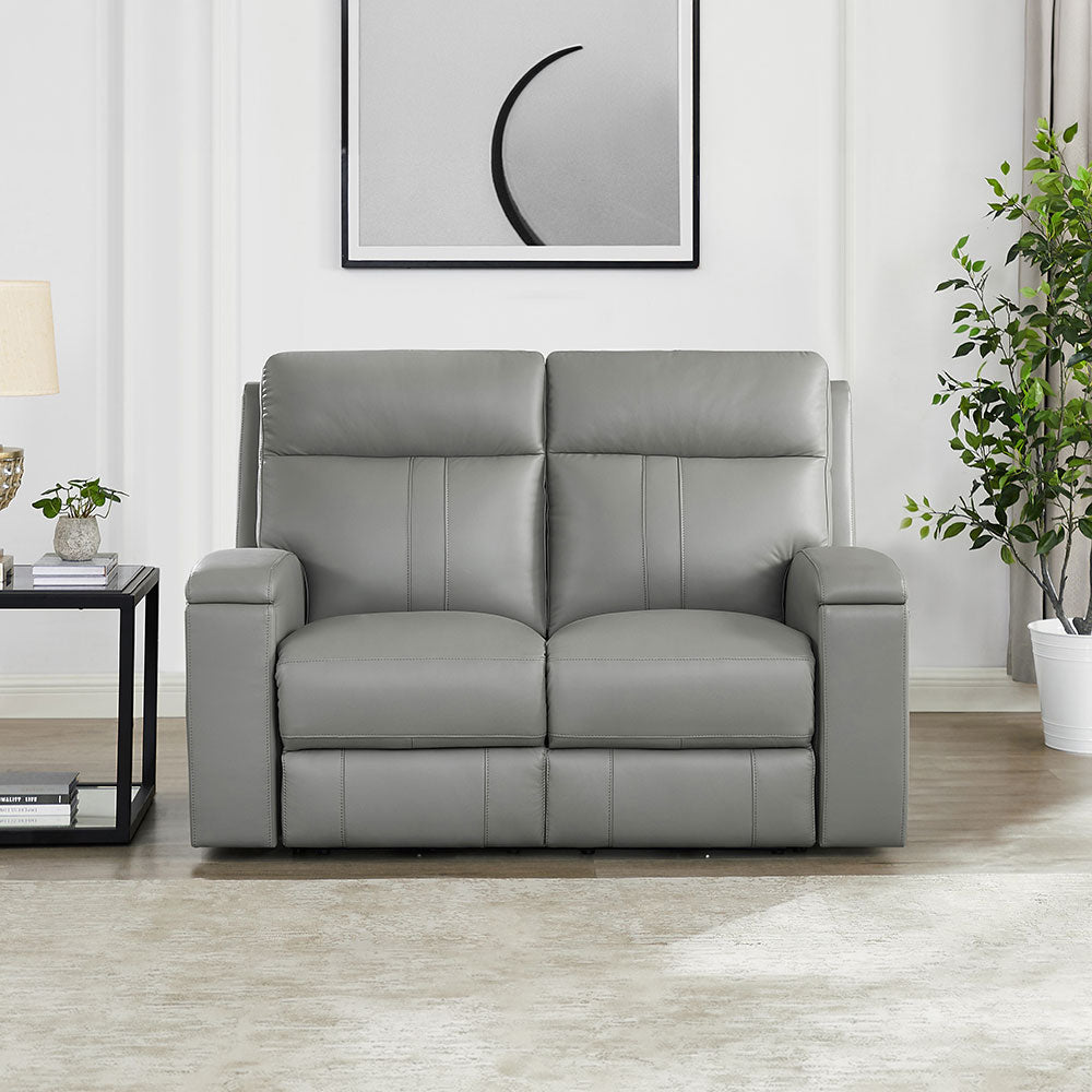 Frasier Top Grain Leather Power Zero Gravity Reclining Sofa with Headrest