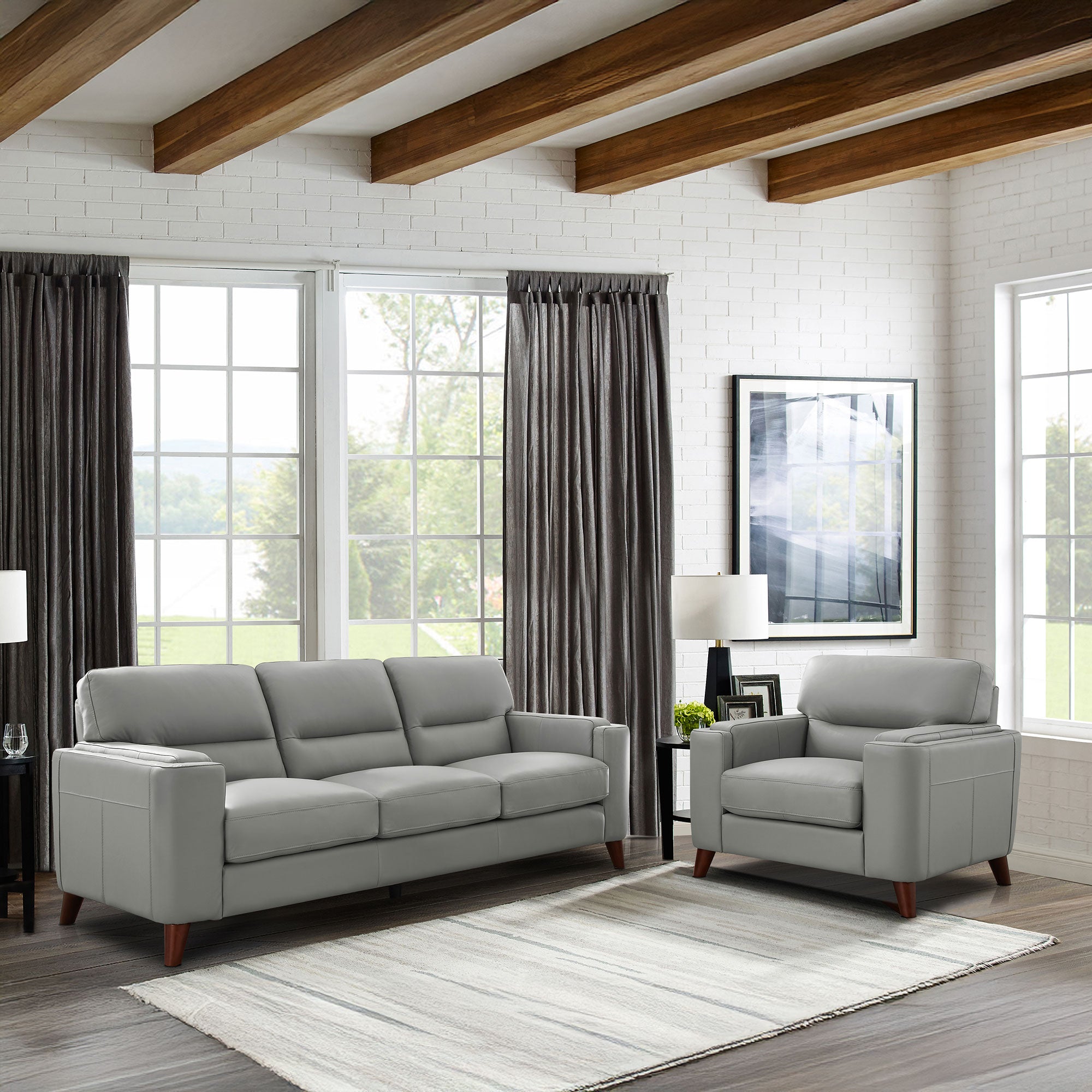 Sorena Top Grain Leather Sofa Collection