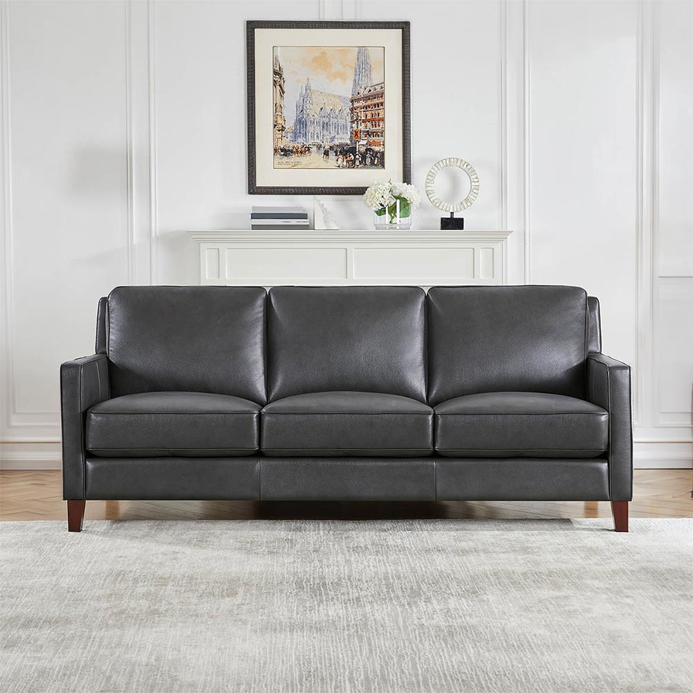 West Park Top Grain Leather Modern Sofa Collection