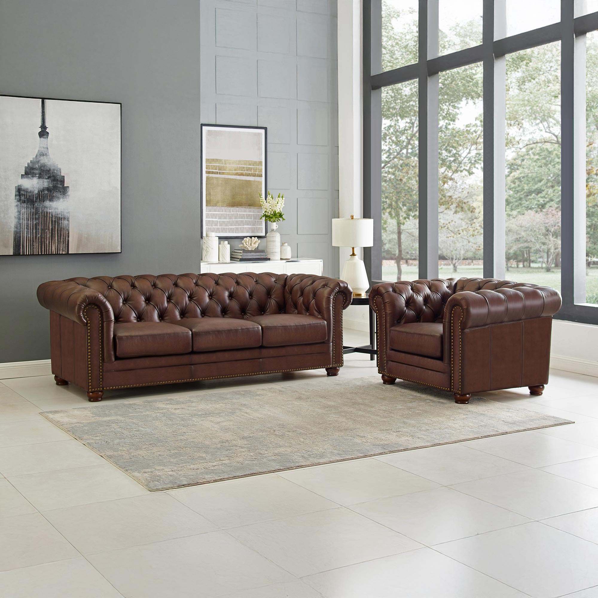 Allington Top Grain Leather Sofa Collection