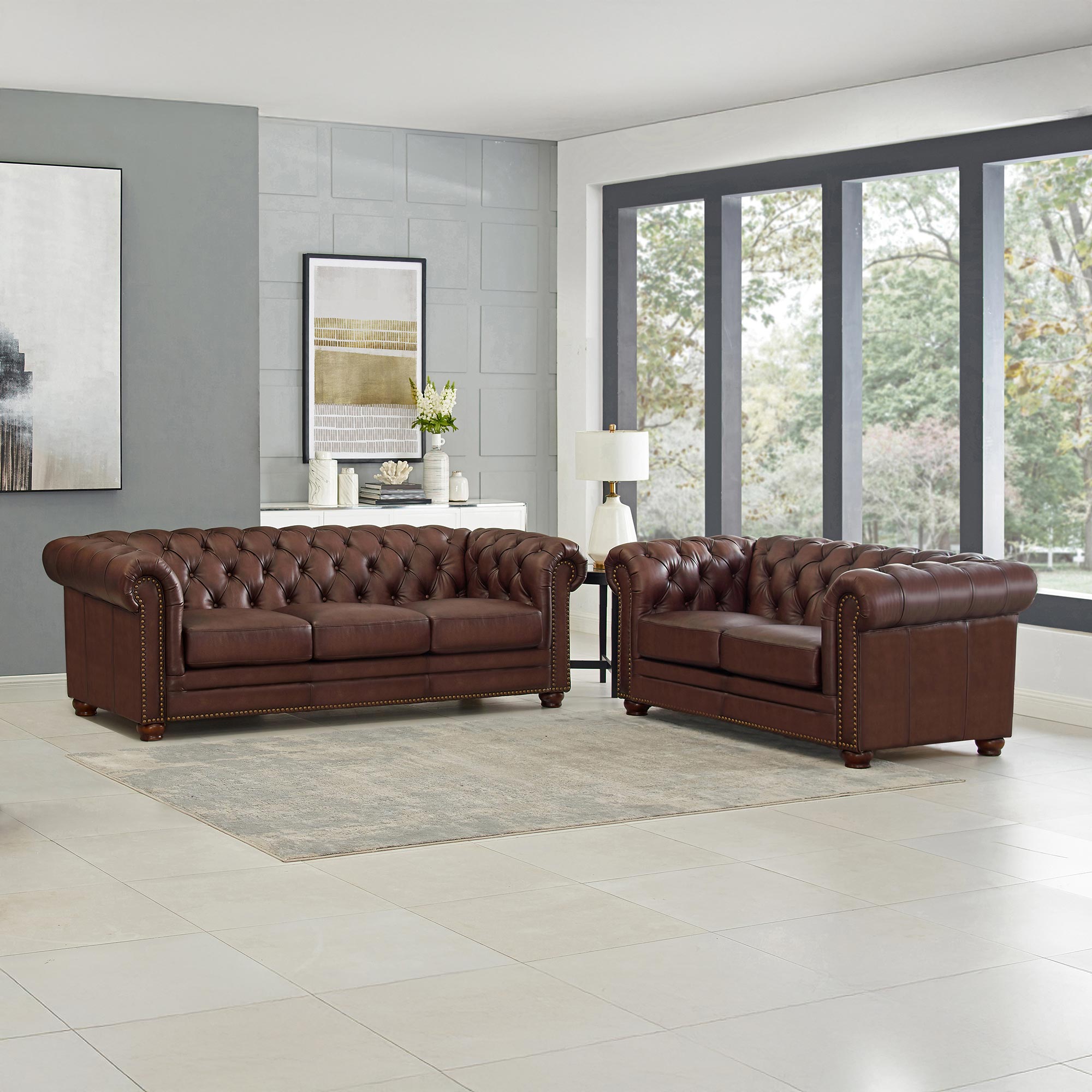 Allington Top Grain Leather Sofa Collection