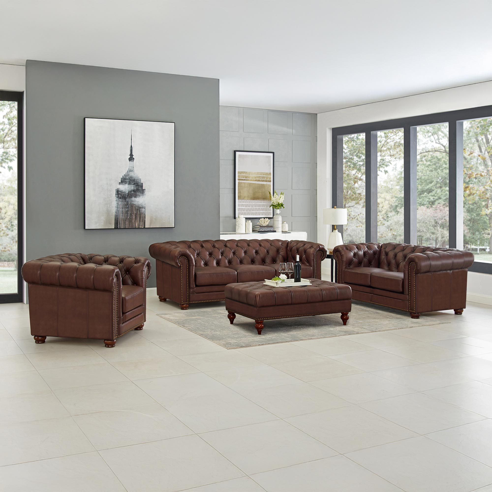 Allington Top Grain Leather Sofa Collection