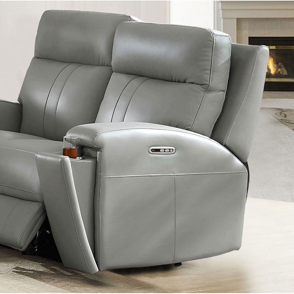 Frasier Top Grain Leather Power Zero Gravity Reclining Sofa with Headrest