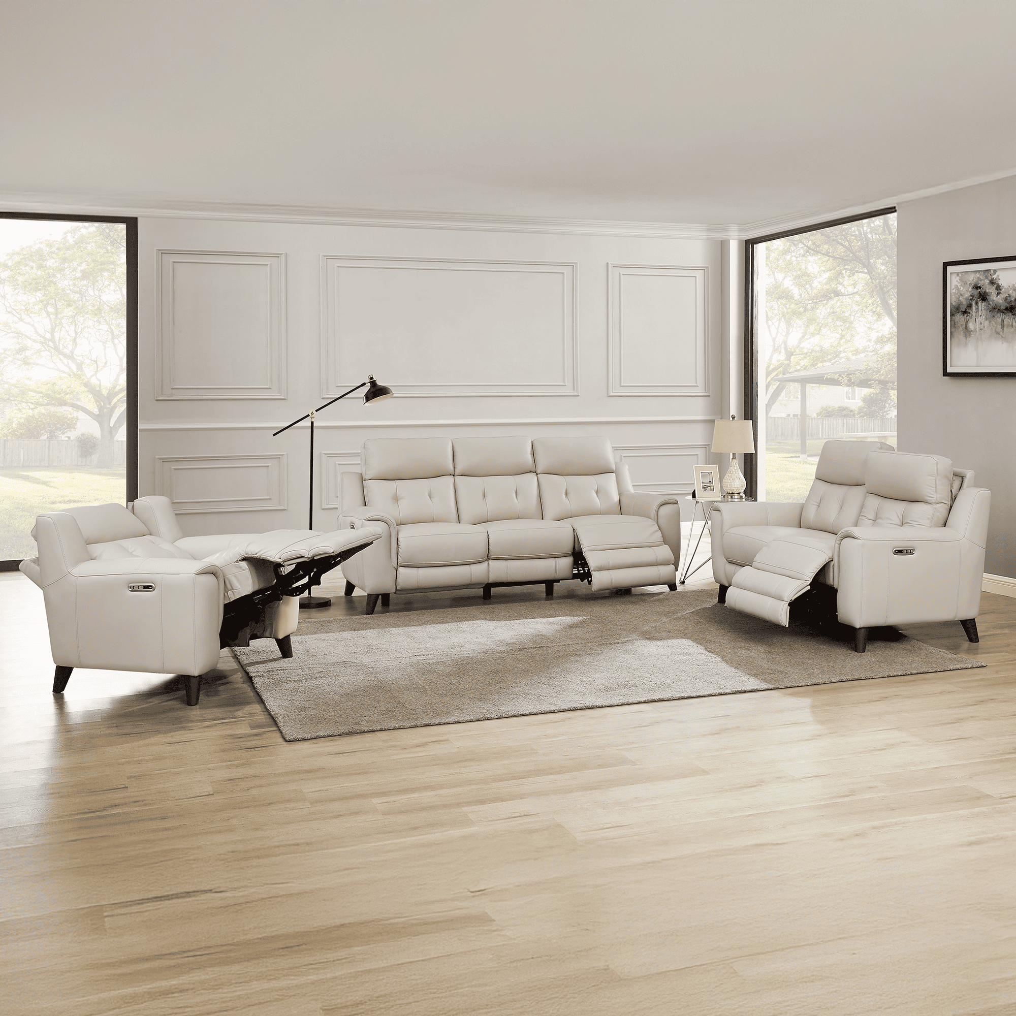 Malibu Top Grain Leather Power Zero Gravity Reclining Collection with Power Headrests