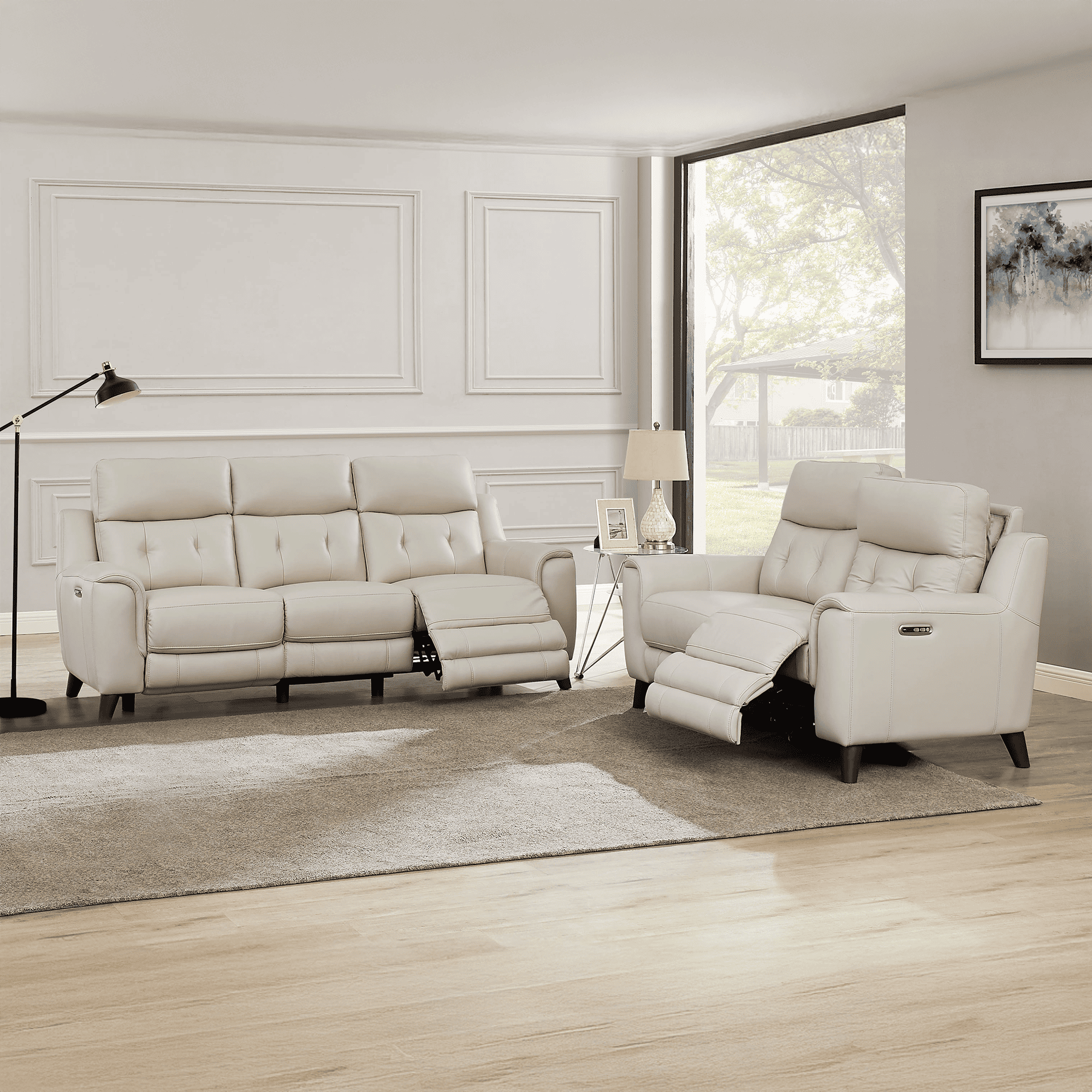 Malibu Top Grain Leather Power Zero Gravity Reclining Collection with Power Headrests