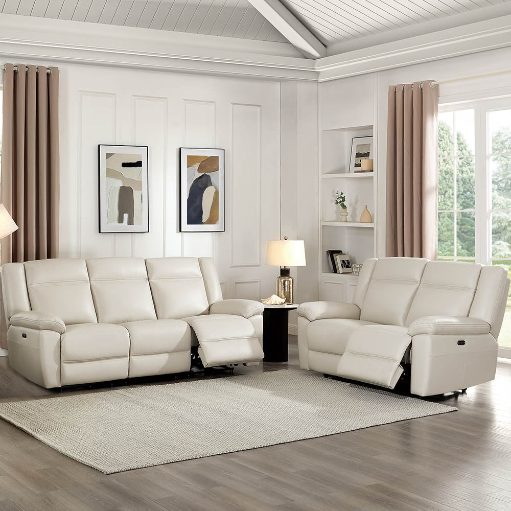 Perry Power Headrest Top Grain Leather Zero Gravity Power Reclining Sofa Collection