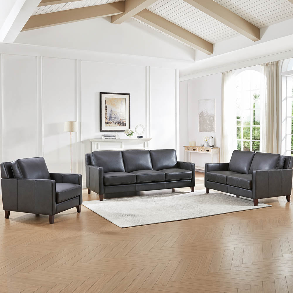 West Park Top Grain Leather Modern Sofa Collection
