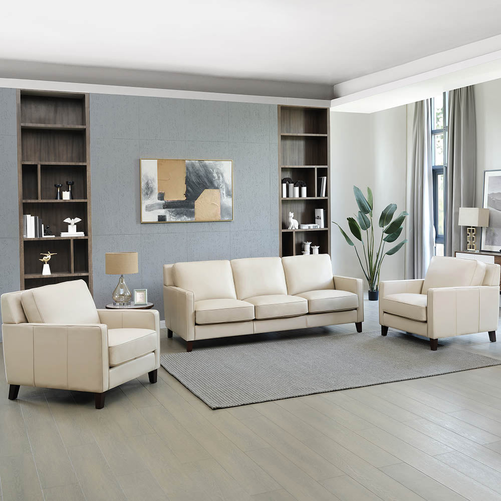 West Park Top Grain Leather Modern Sofa Collection