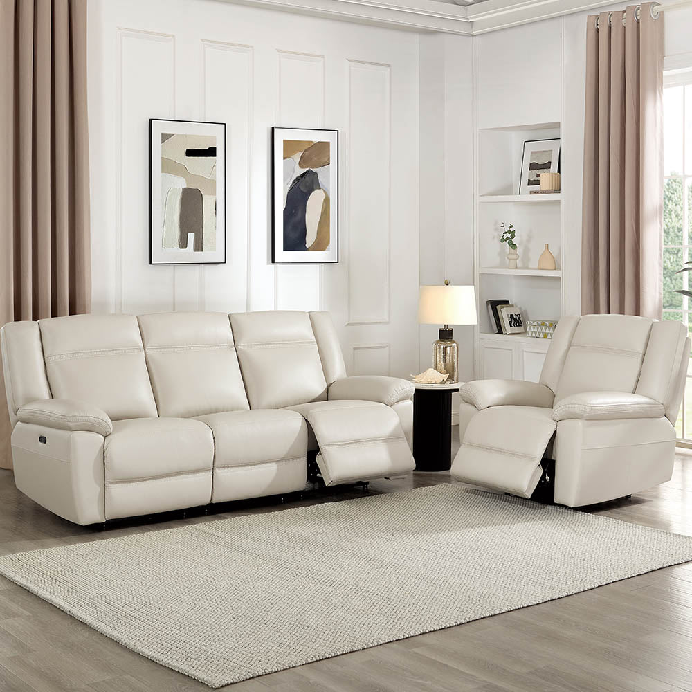 Perry Power Headrest Top Grain Leather Zero Gravity Power Reclining Sofa Collection