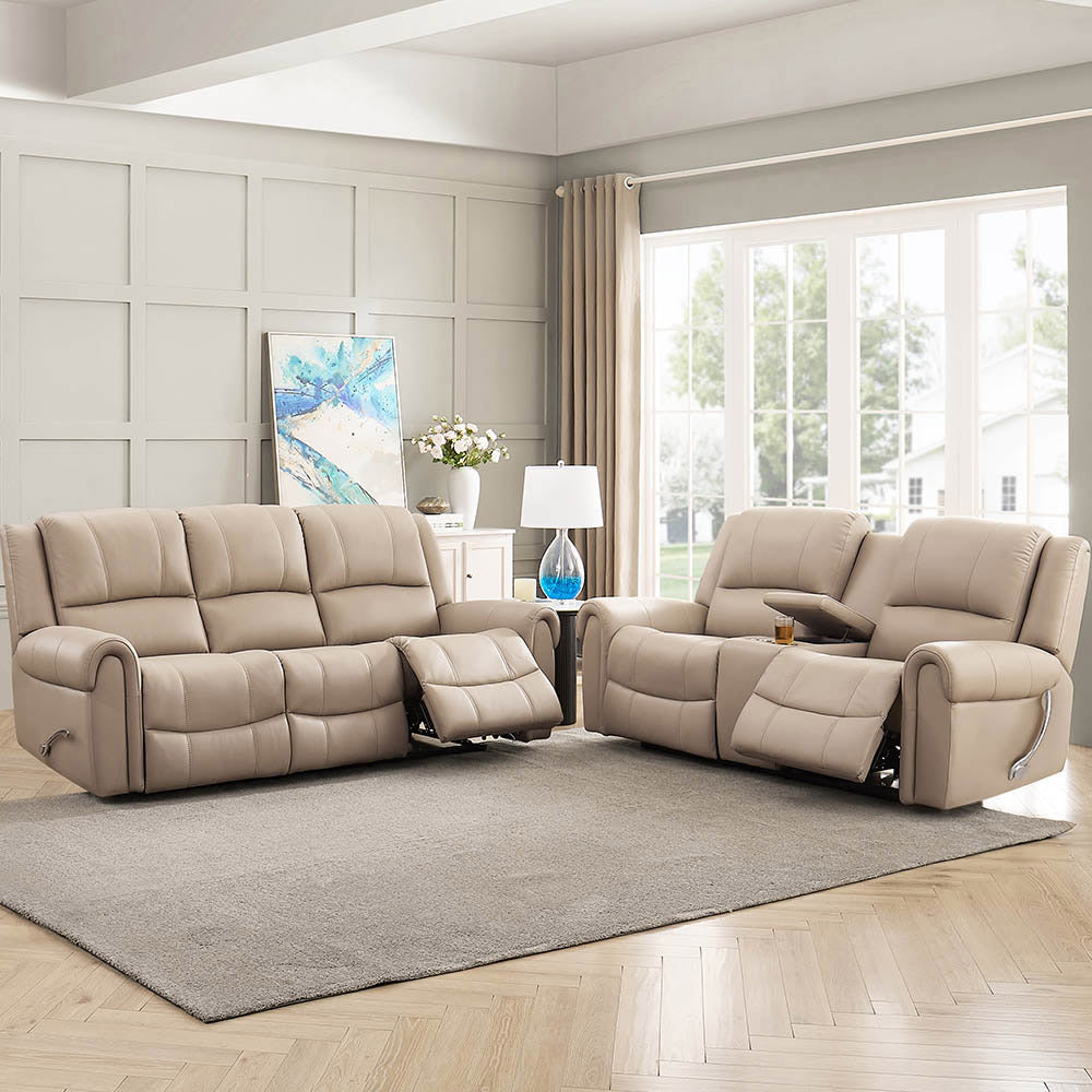Santa Fe Top Grain Leather Manual Reclining Sofa Collection