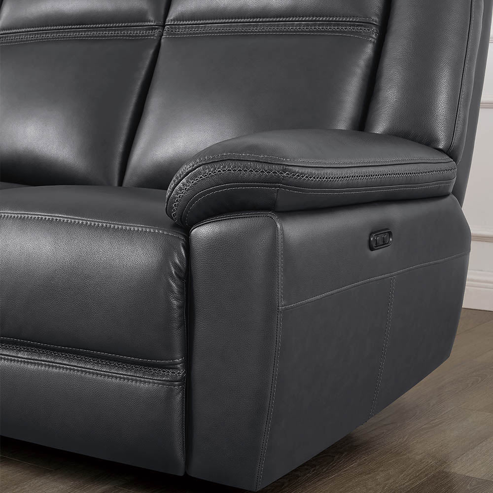 Perry Power Headrest Top Grain Leather Zero Gravity Power Reclining Sofa Collection