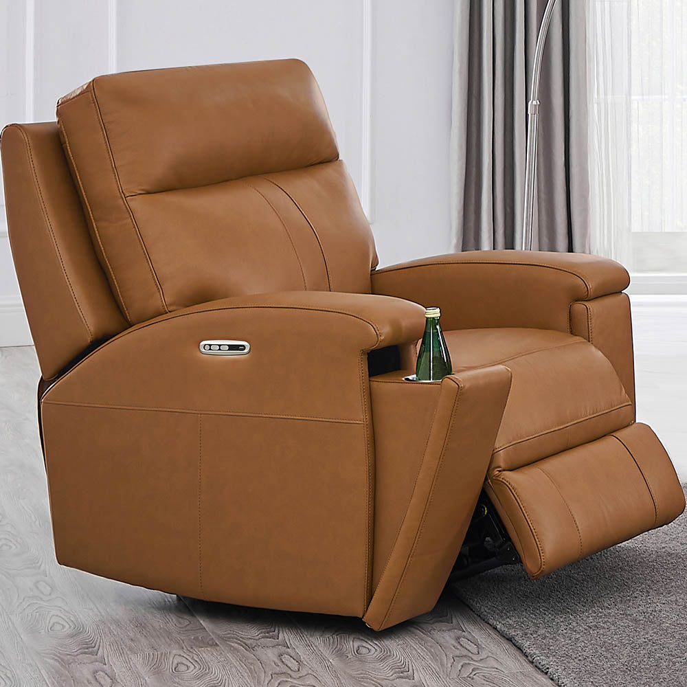 Frasier Top Grain Leather Power Zero Gravity Reclining Sofa with Headrest