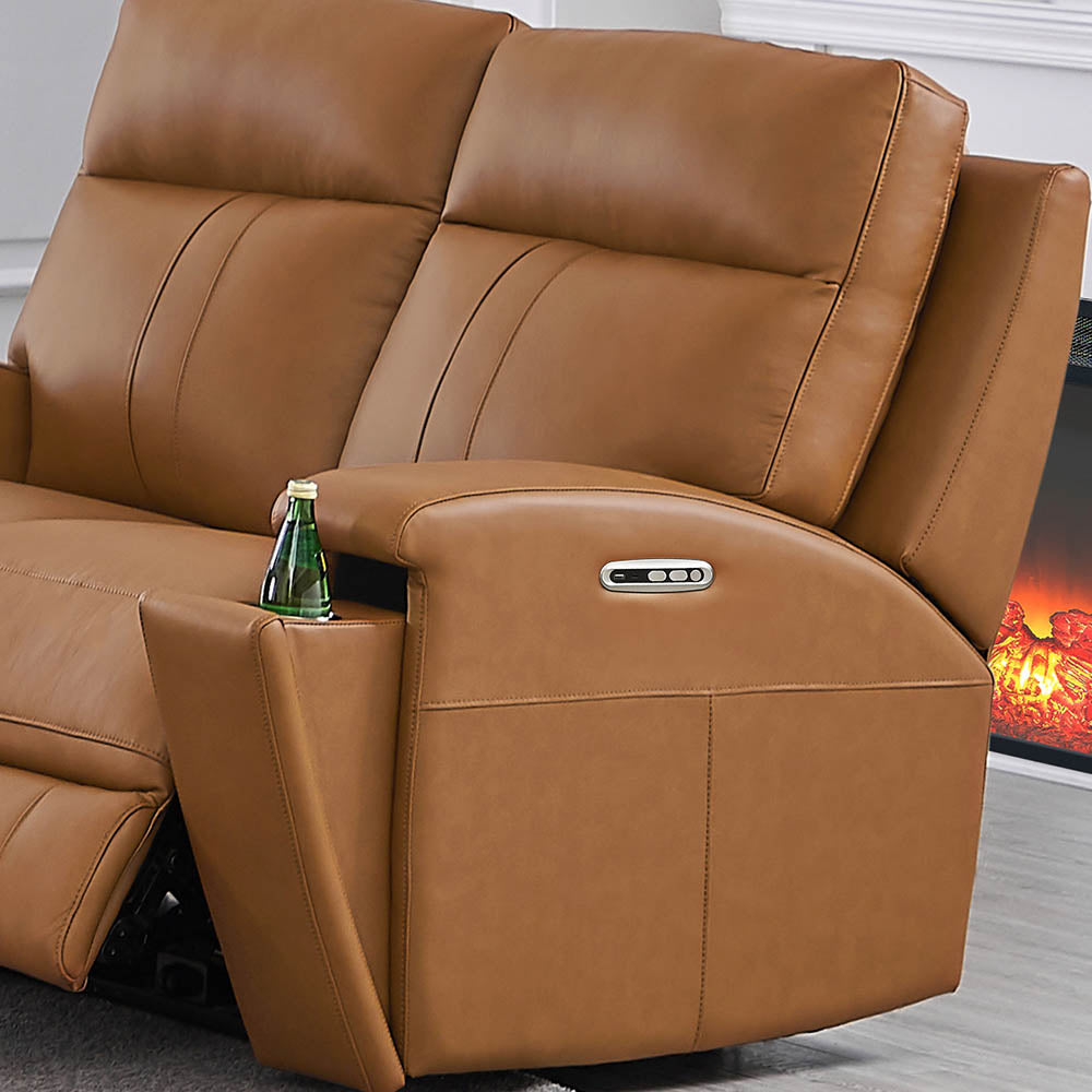 Frasier Top Grain Leather Power Zero Gravity Reclining Sofa with Headrest