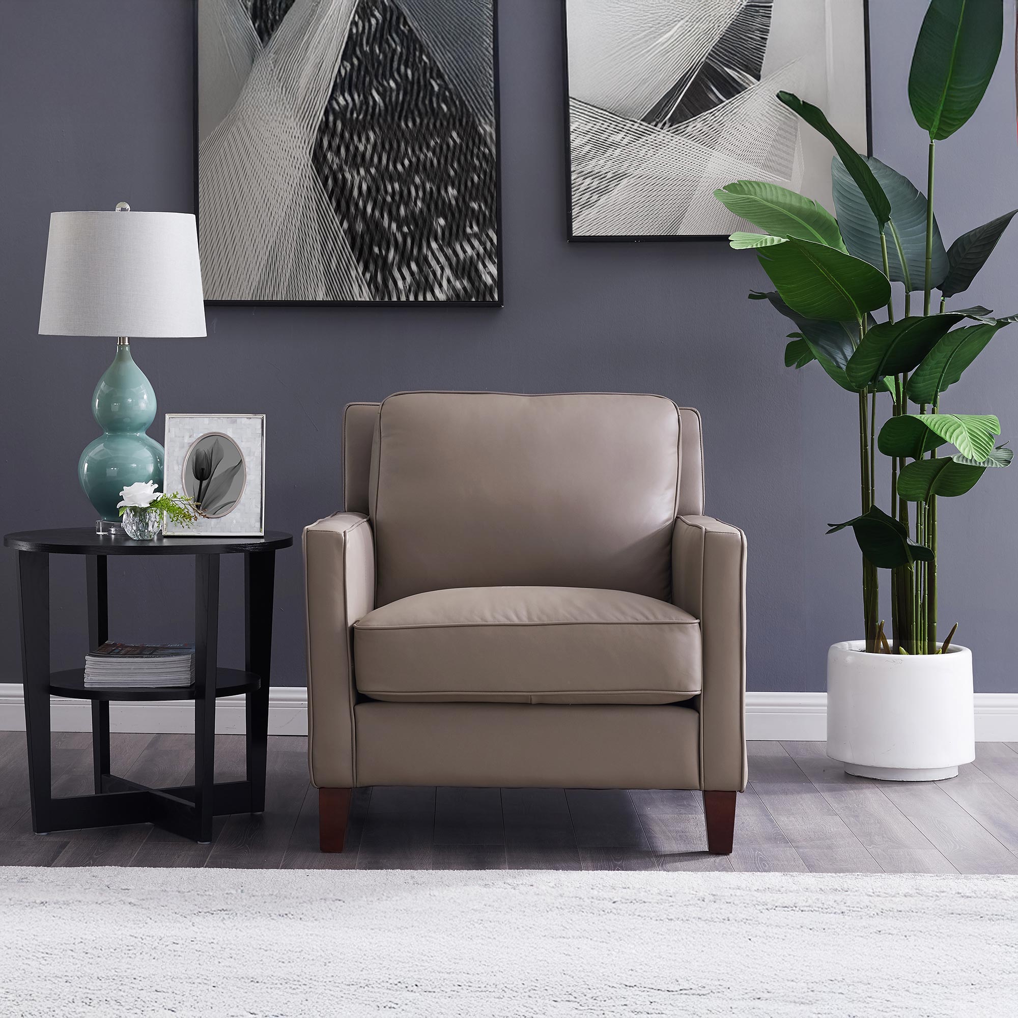 West Park Top Grain Leather Modern Sofa Collection