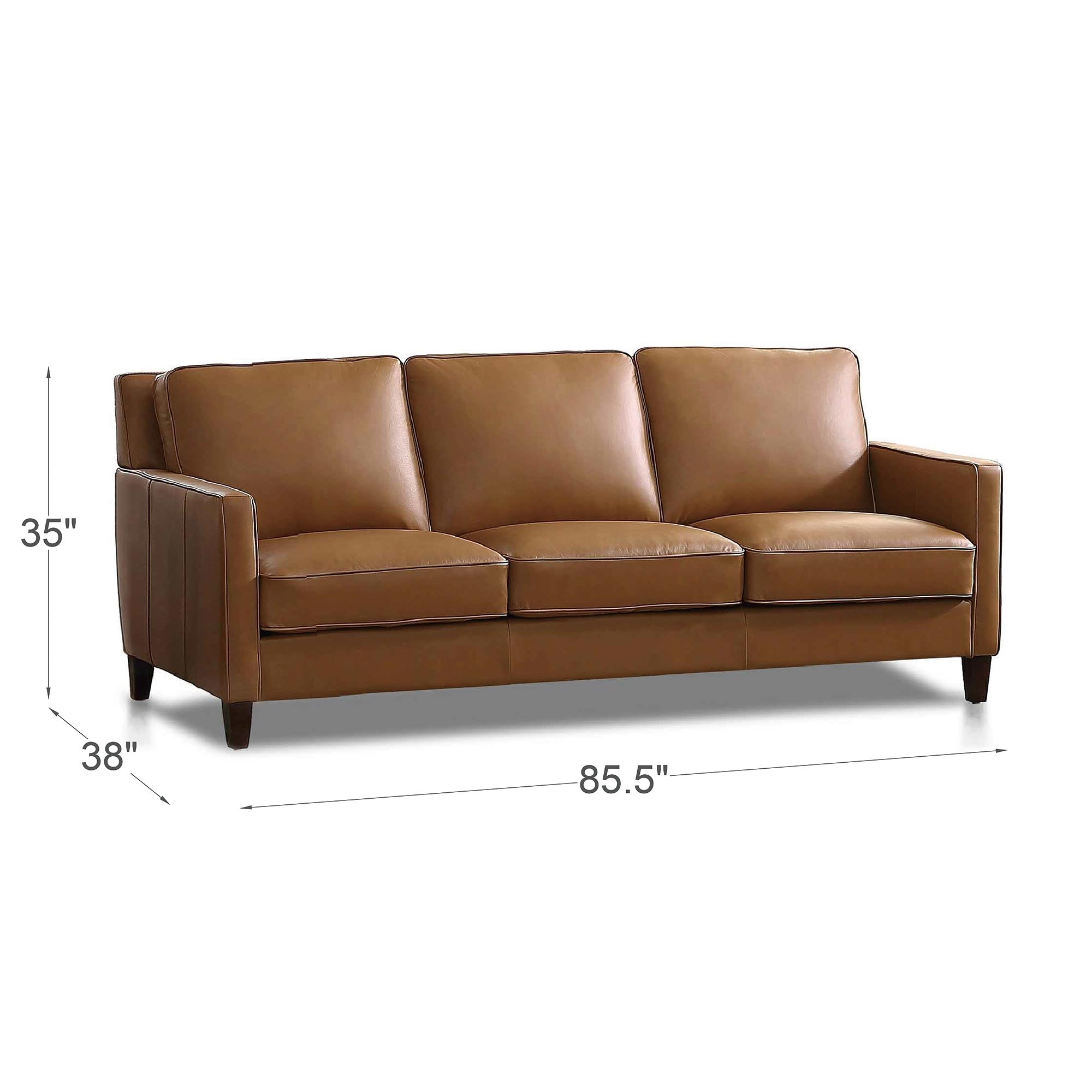 West Park Top Grain Leather Modern Sofa Collection