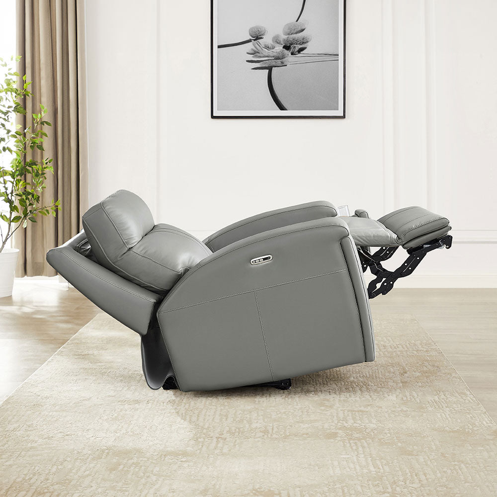 Frasier Top Grain Leather Power Zero Gravity Reclining Sofa with Headrest
