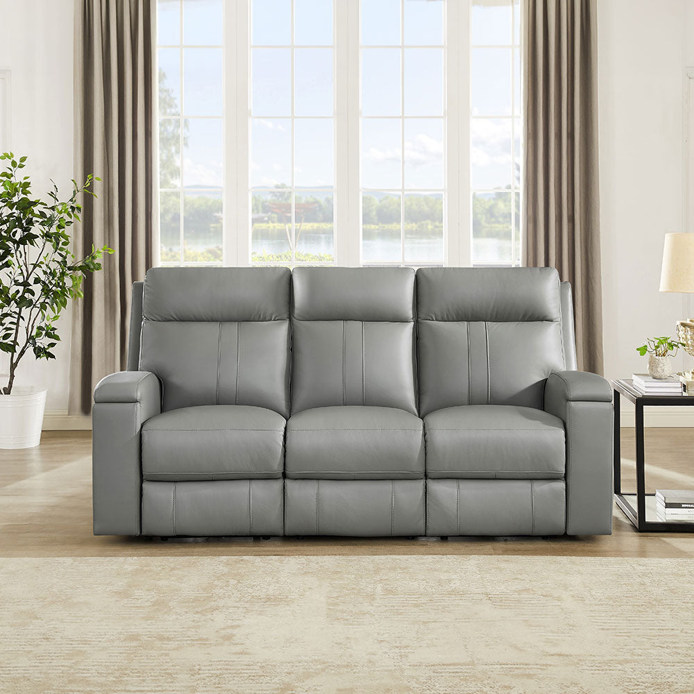 Frasier Top Grain Leather Power Zero Gravity Reclining Sofa with Headrest