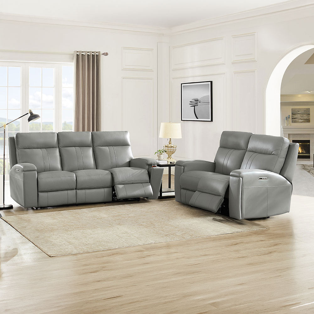Frasier Top Grain Leather Power Zero Gravity Reclining Sofa with Headrest