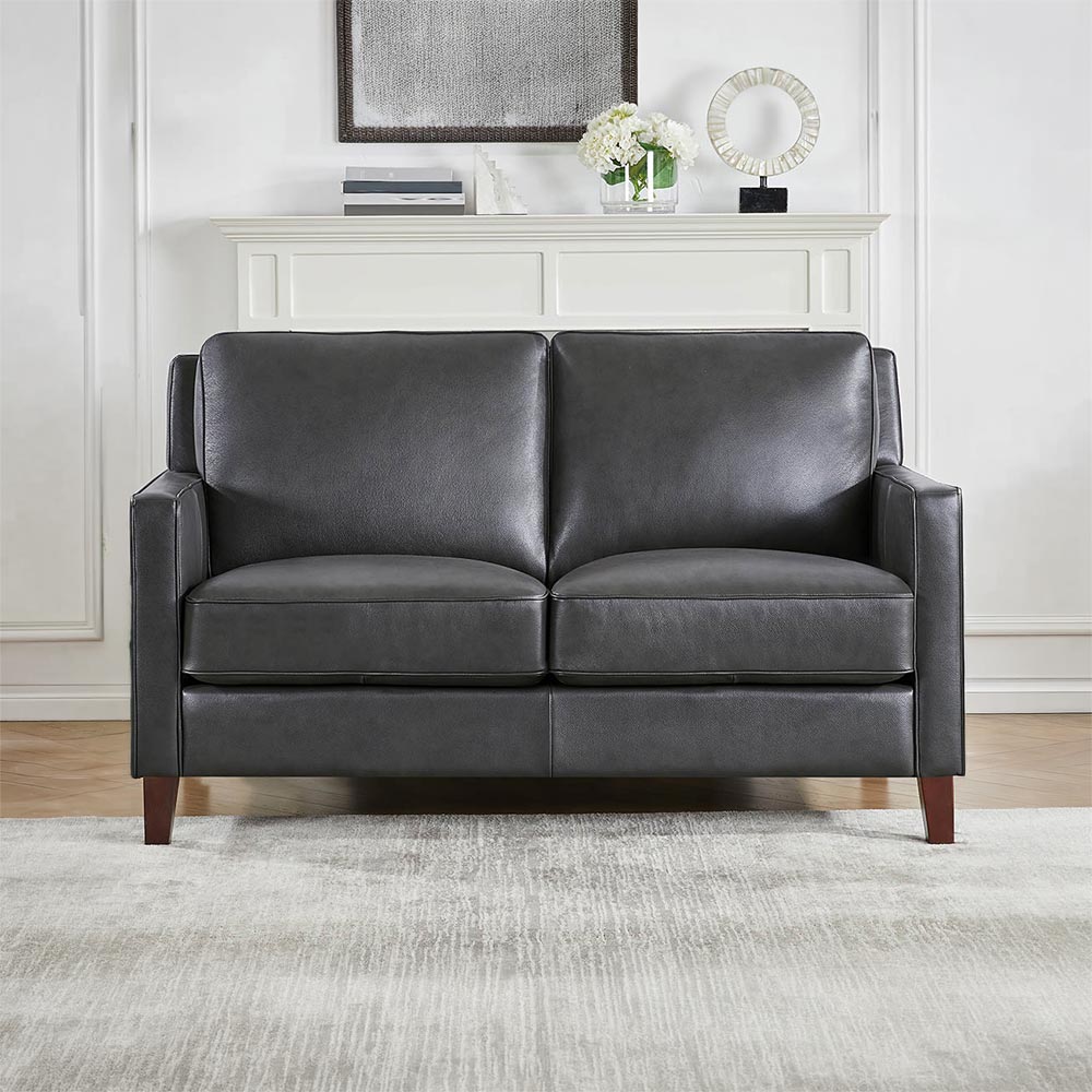 West Park Top Grain Leather Modern Sofa Collection