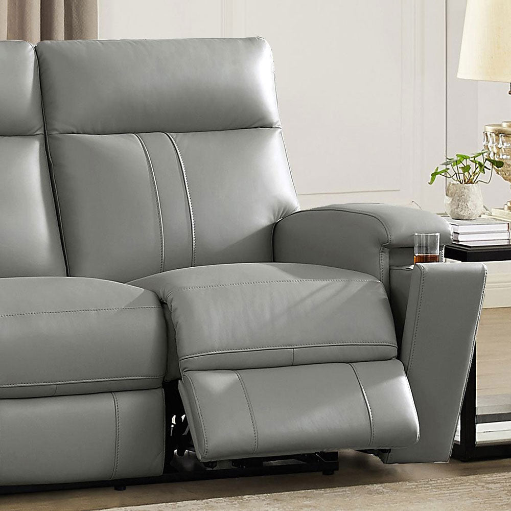 Frasier Top Grain Leather Power Zero Gravity Reclining Sofa with Headrest