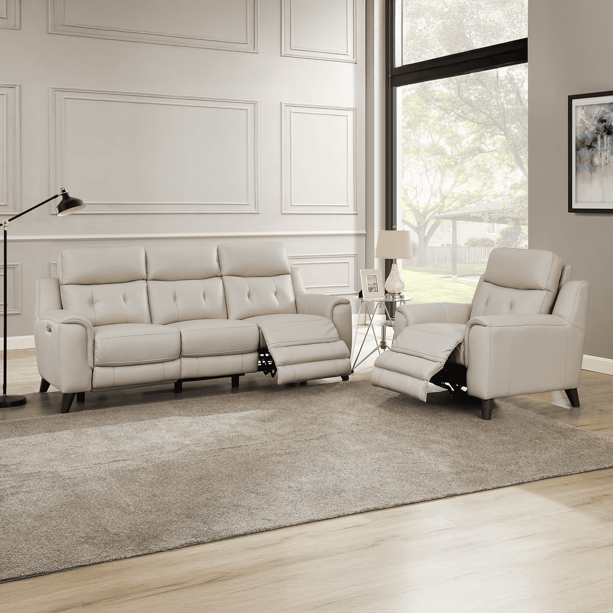 Malibu Top Grain Leather Power Zero Gravity Reclining Collection with Power Headrests