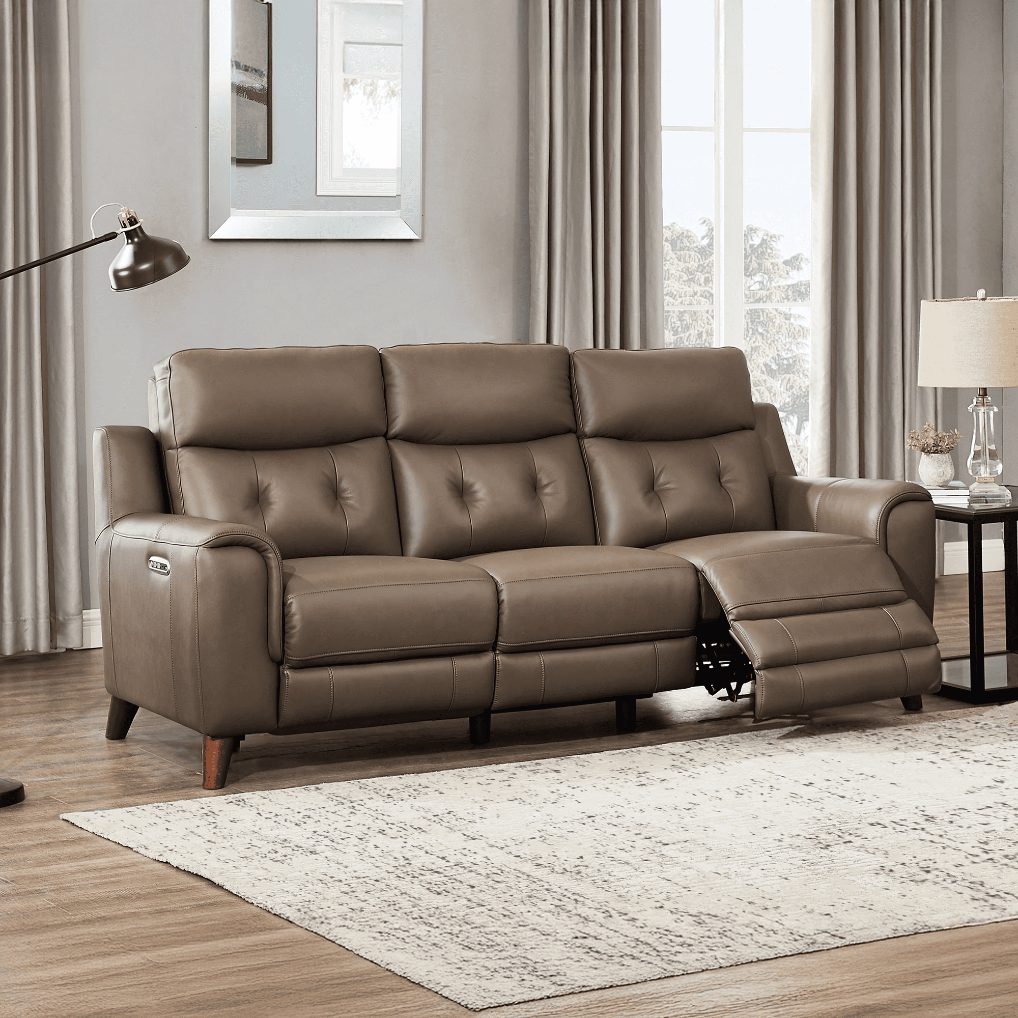 Malibu Top Grain Leather Power Zero Gravity Reclining Collection with Power Headrests